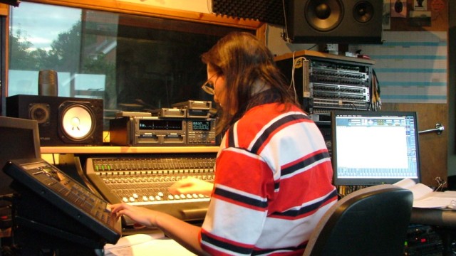 Sophie commandeers the Mixing Desk as we record "Time Out Of Mind" Studio